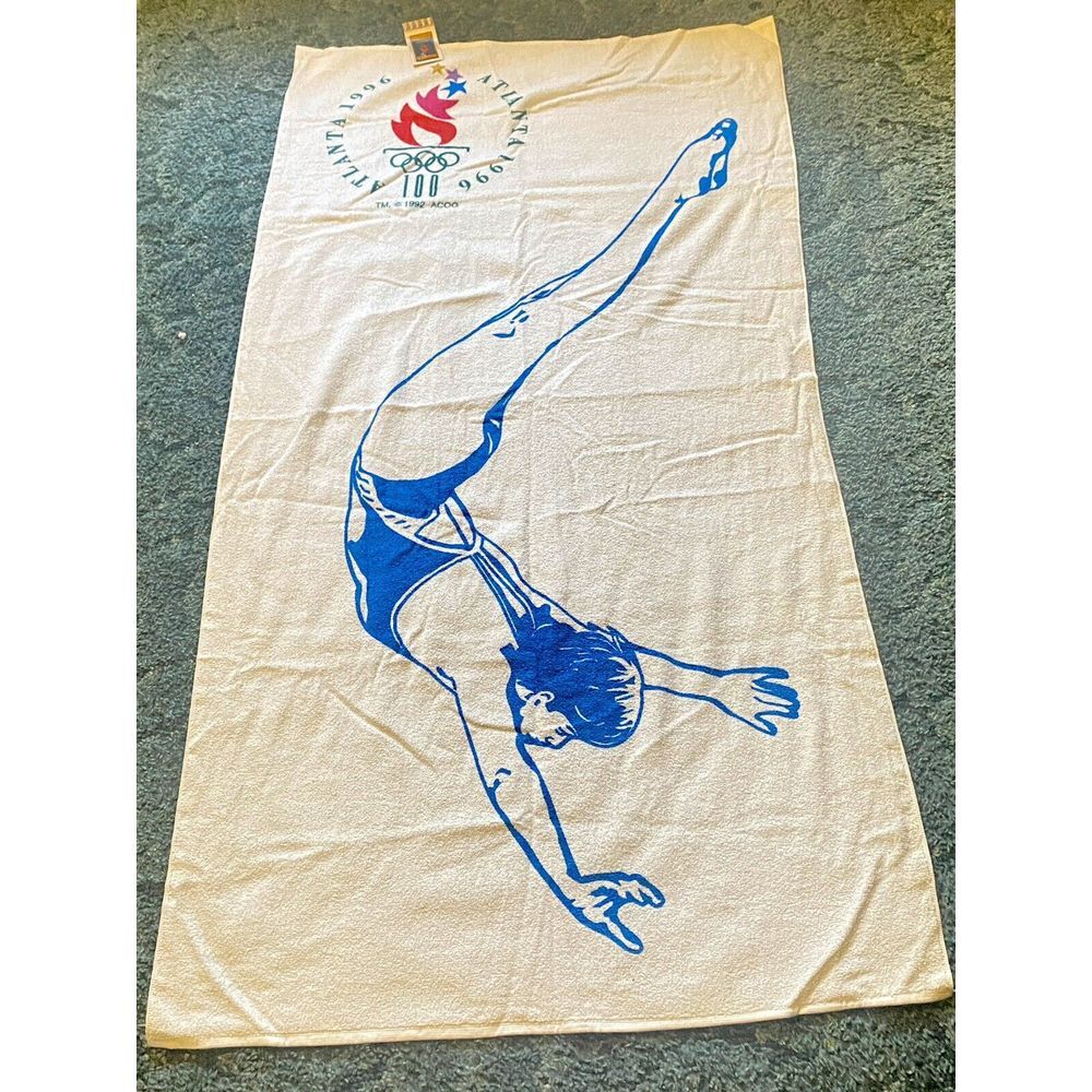 Atlanta Olympics 1996 Diving Beach Towel VTG Cannon Mills Product NEW